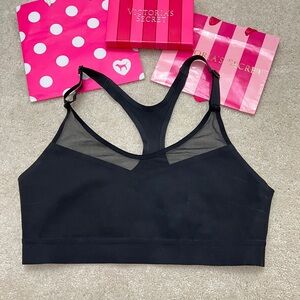 Victoria’s Secret SPORT Smooth Black Lightweight Mesh No Wire Sport Bra Large L